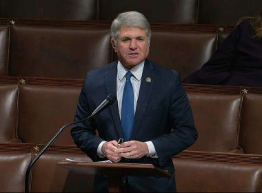 Rep. Michael McCaul, R-Texas, speaks on the floor of the House of Representatives at the U.S. Capitol in Washington, Thursday, April 23, 2020. (House Television via AP)