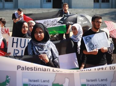 Members of Students for Justice in Palestine (SJP) at UC Berkeley. Photo: Ariel Hayat.