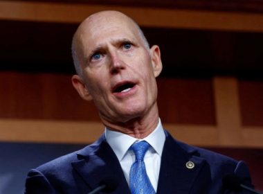 U.S. Senator Rick Scott (R-FL) calls for the rescinding of the COVID-19 mandate for U.S. military during a news conference about the National Defense Authorization Act, on Capitol Hill in Washington, U.S., December 7, 2022. REUTERS/Evelyn Hockstein