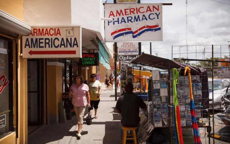 Pharmacy in Nuevo Progreso, Mexico, just across the Texas border. Michael Stravato for The New York Times