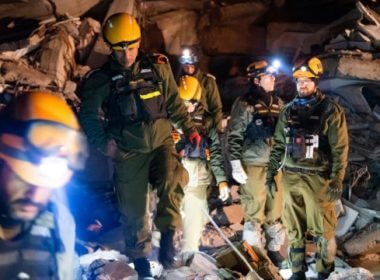An Israeli rescue team works to find survivors in southern Turkey following a pair of massive earthquakes, 8 February 2023 (Photo: Israeli government)
