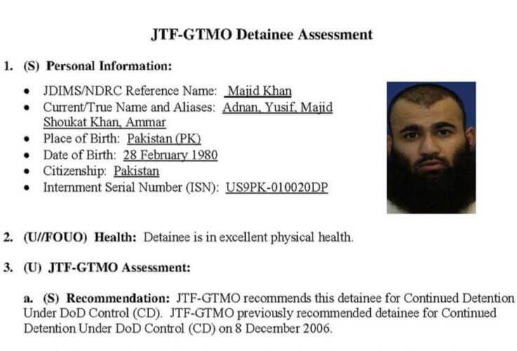 Guantánamo Bay assessment for Majid Khan / Wikimedia Commons