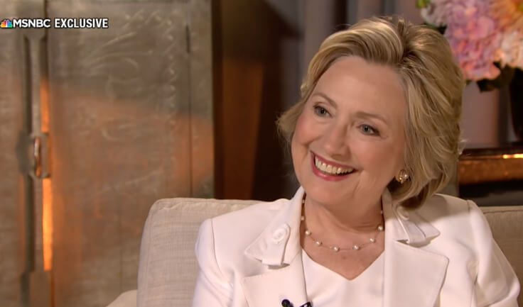 Twice-failed Democratic presidential candidate Hillary Clinton on MSNBC