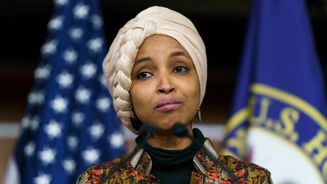 Rep. Ilhan Omar (D-MN) addresses reporters during a press conference on Wednesday, January 25, 2023 to discuss Speaker Kevin McCarthy (R-Calif.) rejecting the assignments of Reps. Adam Schiff (D-CA) and Eric Swalwell (D-CA) to the House Intelligence Committee. thehill.com
