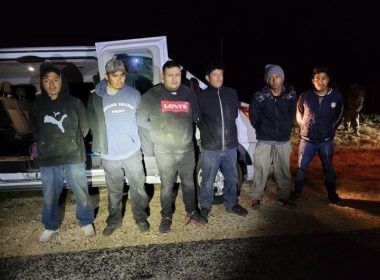 Foreign nationals in the U.S. illegally were apprehended by Operation Lone Star officers in Kinney County, Texas. Photo provided by Kinney County officers