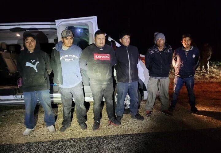 Foreign nationals in the U.S. illegally were apprehended by Operation Lone Star officers in Kinney County, Texas. Photo provided by Kinney County officers