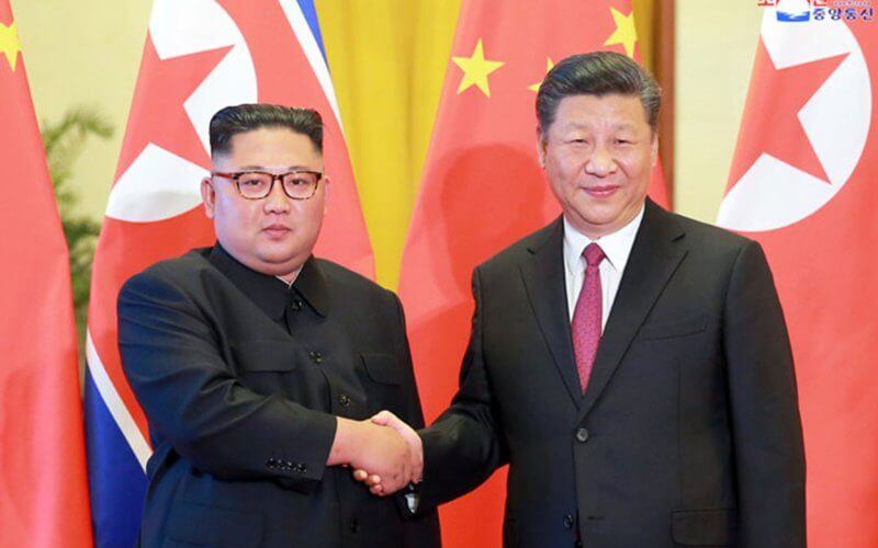 North Korea’s Supreme Leader Kim Jong-un congratulated Chinese President Xi Jinping’s re-election for a third term. File photo by KCNA/UPI