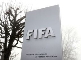 FIFA's logo is seen in front of its headquarters during a foggy autumn day in Zurich, Switzerland November 18, 2020. REUTERS/Arnd Wiegmann