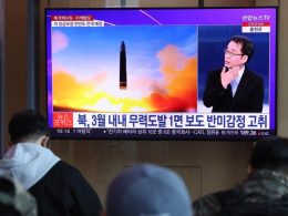 North Korea fired a pair of short-range ballistic missiles on Monday morning, Seoul defense officials said, hours before the USS Nimitz aircraft carrier conducted exercises with the South Korean navy. Photo by Yonhap