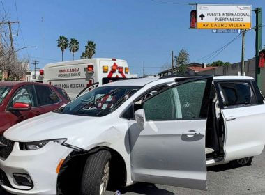 A member of the Mexican security forces stands next to a white minivan with North Carolina plates and several bullet holes, at the crime scene where gunmen kidnapped four U.S. citizens who crossed into Mexico from Texas, March 3, 2023. ABCNews