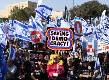 Thousands of Israelis protest the government's judicial overhaul bills outside of the Knesset in Jerusalem, Feb. 20, 2023. (Photo: Gili Yaari/Flash90)