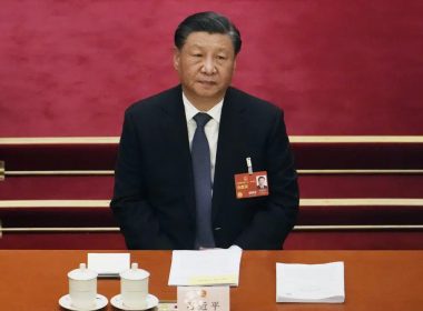 Chinese President Xi Jinping attends a session of China's National People's Congress (NPC) at the Great Hall of the People in Beijing, Tuesday, March 7, 2023. AP