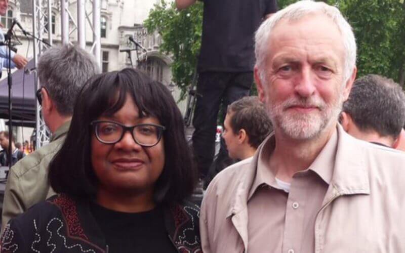 Labour MP Diane Abott and Jeremy Corbyn. jewishnews.co.uk