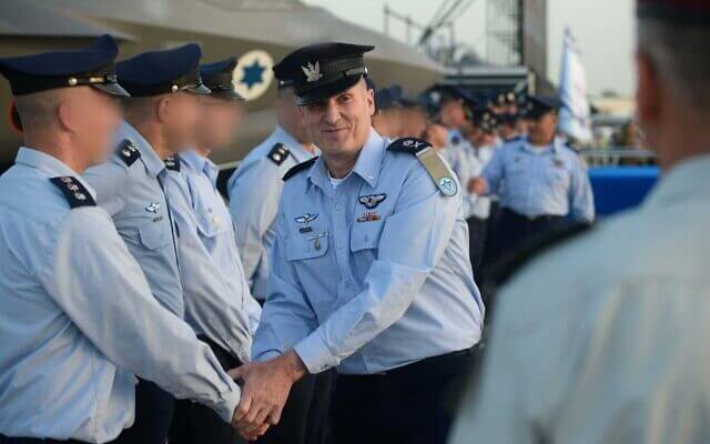 Maj. Gen. Tomer Bar, the new chief of the Israeli Air Force, at a ceremony on April 4, 2022. (Israel Defense Forces)