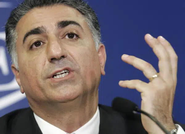 Reza Pahlavi, the son of Iran's toppled Shah Mohammad Reza Pahlavi, holds a news conference in Paris, June 7, 2006. AP