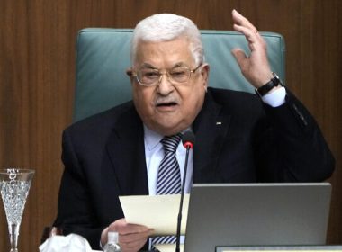 Palestinian Authority President Mahmoud Abbas speaks during a conference to support Jerusalem at the Arab League headquarters in Cairo, Egypt, on Feb. 12, 2023. (AP Photo/Amr Nabil, File)