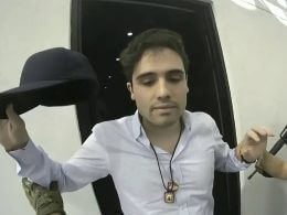 This frame grab from video, provided by the Mexican government, shows Ovidio Guzman Lopez being detained in Culiacan, Mexico, Oct. 17, 2019. AP
