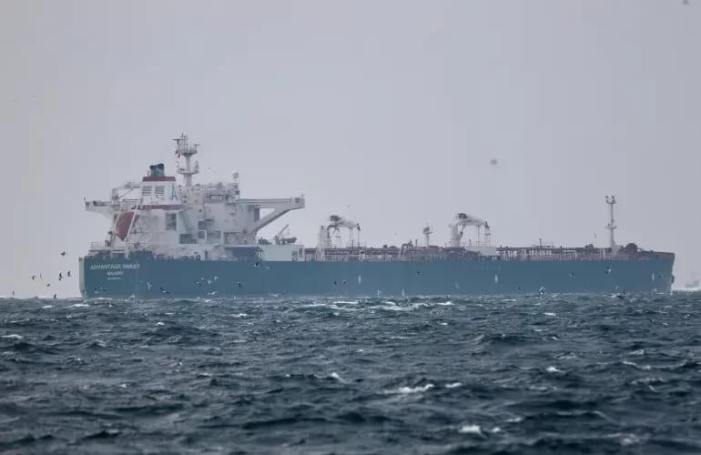 The MarineTraffic tracking website last showed the Advantage Sweet, owned by Advantage Tankers, off the coast of Oman [File: Yoruk Isik/Reuters]