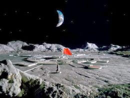 Artist’s concept of a Chinese base on the moon, via LunaSociety.org.