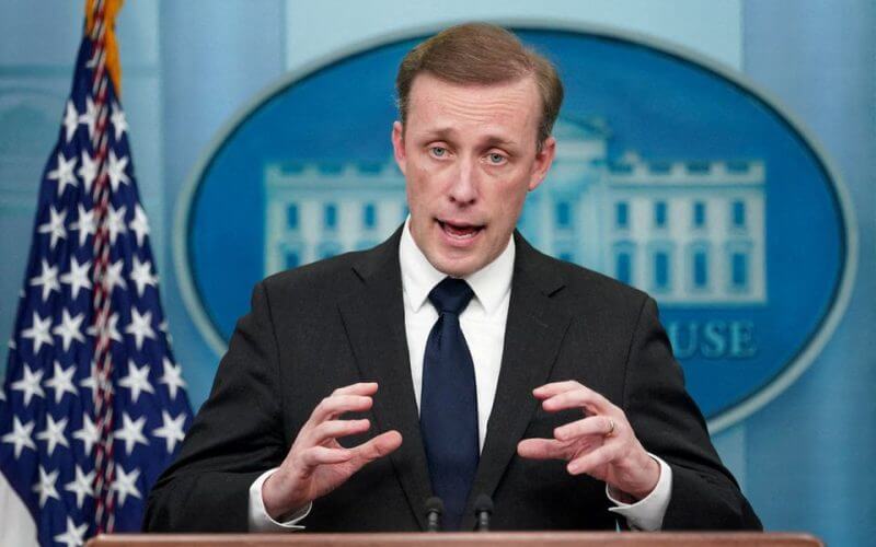 U.S. White House national security adviser Jake Sullivan speaks at a press briefing at the White House in Washington, U.S., December 12, 2022. REUTERS