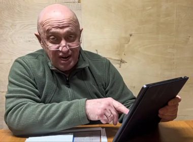 In this handout image taken from a video released by Prigozhin Press Service on Friday, May 12, 2023, head of Wagner Group Yevgeny Prigozhin makes a video statement from an unknown location. (Prigozhin Press Service via AP)