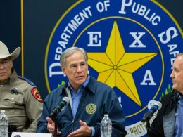 Gov. Greg Abbott and Attorney General Ken Paxton at a border security briefing in January. Michael Gonzalez for The Texas Tribune
