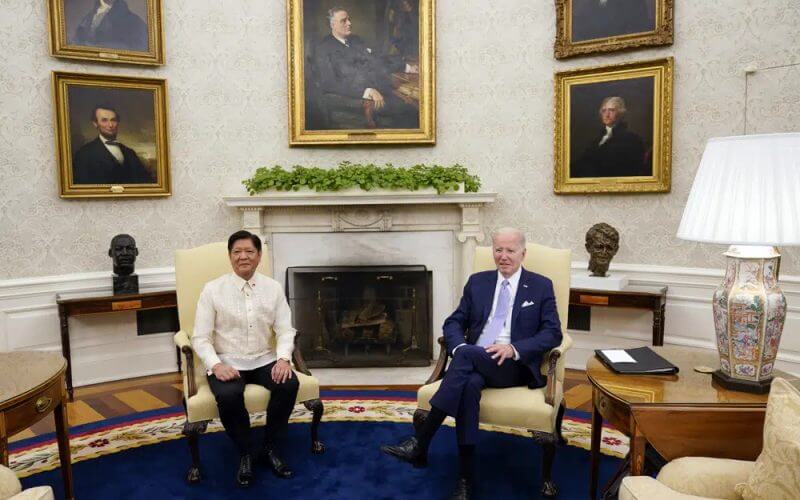 President Joe Biden meets with Philippines President Ferdinand Marcos Jr., in the Oval Office of the White House in Washington, Monday, May 1, 2023. (AP Photo/Carolyn Kaster)
