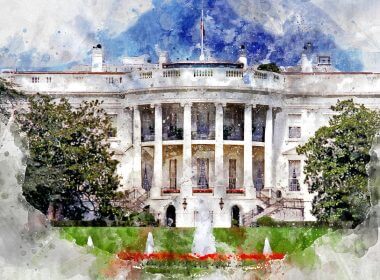The White House in Washington DC in Watercolor effect is a painting by StockPhotosArt.Com