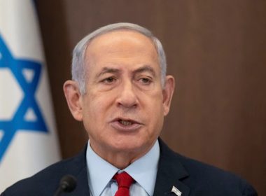 Israeli Prime Minister Benjamin Netanyahu chairs a cabinet meeting at the Prime Minister's Office in Jerusalem, June 18, 2023. AP