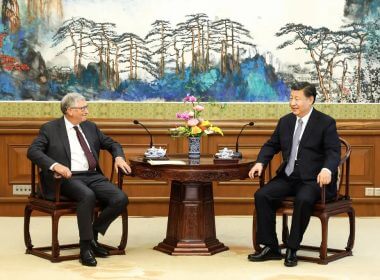 A photo released by Chinese state media showed Bill Gates with Xi Jinping, China’s leader, in Beijing on Friday. Yin Bogu/Xinhua, via Associated Press