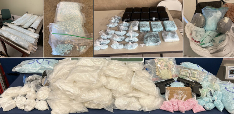 Photos of fentanyl seized by federal agents in Arizona during “Operation Blue Lotus” and “Operation Four Horsemen.” Homeland Security Investigations, U.S. Customs and Border Protection Office of Field Operations Tucson Field Office