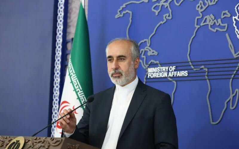 Foreign Ministry spokesperson Nasser Kanaani speaks in Tehran, Iran. AP