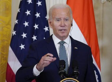President Joe Biden speaks during a news conference with India's Prime Minister Narendra Modi in the East Room of the White House, Thursday, June 22, 2023, in Washington. (AP Photo/Jacquelyn Martin)