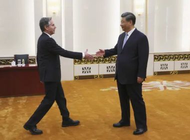 U.S. Secretary of State Antony Blinken meets with Chinese President Xi Jinping in the Great Hall of the People in Beijing, China, Monday, June 19, 2023. (Leah Millis/Pool Photo via AP, File)