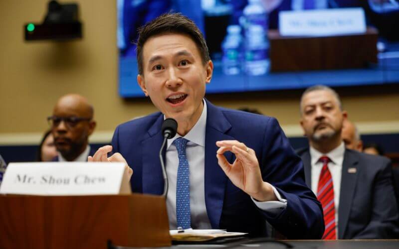 TikTok CEO Shou Zi Chew testifies before the House Energy and Commerce Committee in the Rayburn House Office Building on Capitol Hill on March 23, 2023 in Washington, DC. (Photo by Chip Somodevilla/Getty Images)
