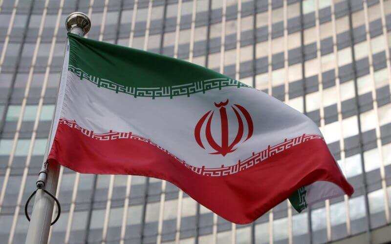 The Iranian flag flutters in front of the International Atomic Energy Agency (IAEA) organisation's headquarters in Vienna, Austria, June 5, 2023. REUTERS