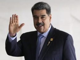 Venezuela's President Nicolas Maduro waves upon arrival for the South American Summit at Itamaraty palace in Brasilia, Brazil, on May 30, 2023. (AP Photo/Andre Penner, File)