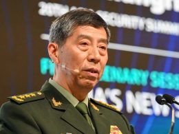 China's minister of national defense Li Shangfu delivers a speech during the 20th Shangri-La Dialogue summit in Singapore, on June 4, 2023. (Roslan Rahman/AFP via Getty Images)