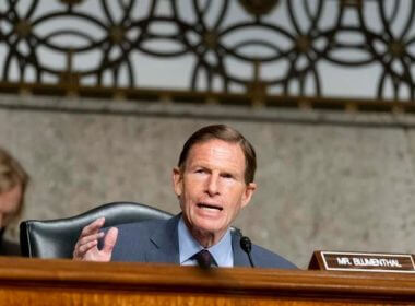 U.S. Sen. Richard Blumenthal, D-Conn., speaks March 25, 2021, during a hearing on Capitol Hill in Washington. Andrew Harnik / AP Photo