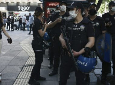 Turkish police seen in Ankara, Turkey, June 29, 2021. (AP Photo/ Burhan Ozbilici)