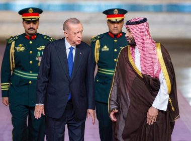 Saudi Arabia's Crown Prince Mohammed bin Salman meets Turkish President Tayyip Erdogan in Jeddah, Saudi Arabia, July 17, 2023. Saudi Press Agency/Handout via REUTERS