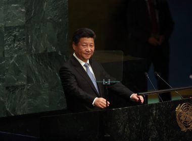 President Xi of China speaks to the United Nations General Assembly. Damon Winter/The New York Times