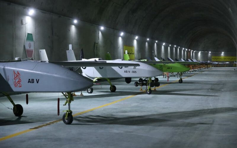 Drones are seen at an underground site at an undisclosed location in Iran, in this handout image obtained on May 28, 2022. Iranian Army/WANA (West Asia News Agency)/Handout via REUTERS