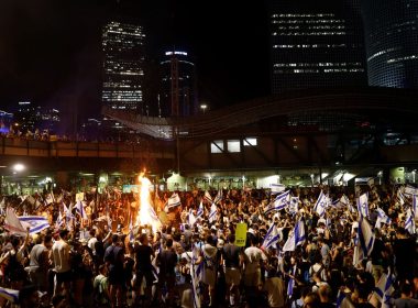 Protesters block Ayalon Highway during a demonstration following a parliament vote on a contested bill that limits Supreme Court powers to void some government decisions, in Tel Aviv, Israel July 24, 2023. REUTERS