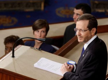 Israeli President Isaac Herzog addresses a joint meeting of Congress inside the House Chamber of the U.S. Capitol in Washington, U.S., July 19, 2023. REUTERS