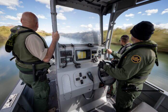 Yuma Sector Border Patrol Agents patrol the Colorado River near Yuma, Ariz., on Feb. 22, 2019. (U.S. Customs and Border Protection photo by Jerry Glaser)