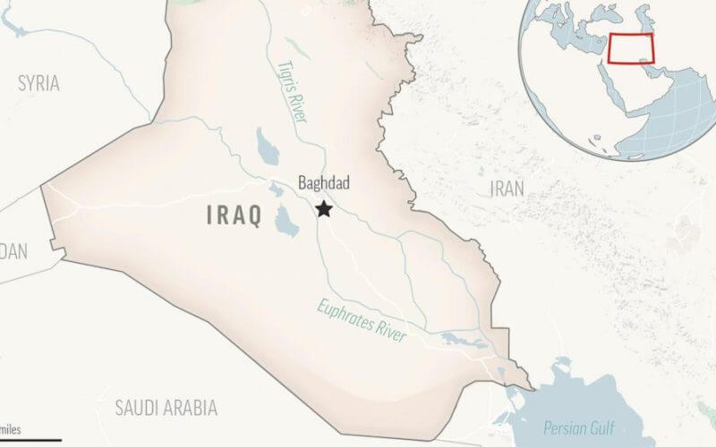 This is a locator map for Iraq with its capital, Baghdad. (AP Photo)