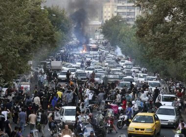 Iranians protest after the death of 22-year-old Mahsa Amini, in downtown Tehran, Iran, in September 2022. AP