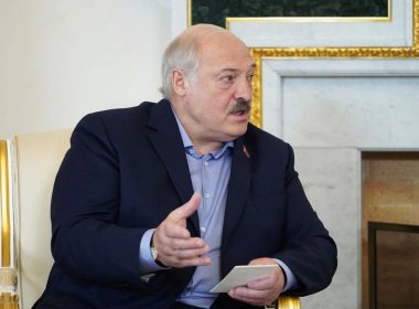 Belarusian President Alexander Lukashenko attends a meeting with Russian President Vladimir Putin in Saint Petersburg, Russia July 23, 2023. Sputnik/Alexei Danichev/Kremlin via REUTERS