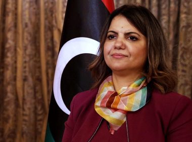 Foreign Minister in Libya’s transitional Government of National Unity (GNU) Najla Mangoush poses for a picture in the capital Tripoli, on March 17, 2021 [MAHMUD TURKIA/AFP via Getty Images]